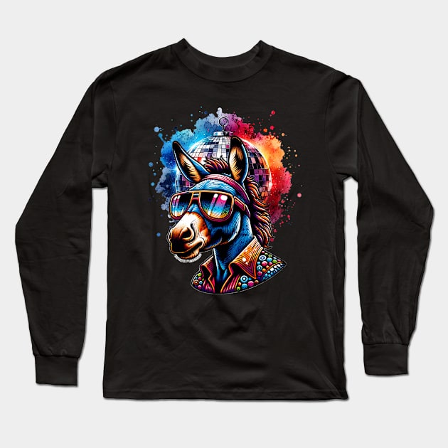 Disco Donkey Long Sleeve T-Shirt by The Jumping Cart